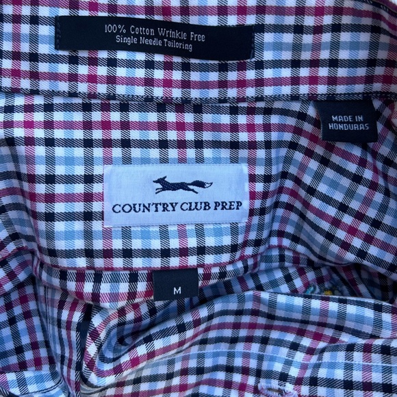 Country Club Prep Men’s Long Sleeve Button Down Medium Multicolored Plaid Shirt - Picture 4 of 5